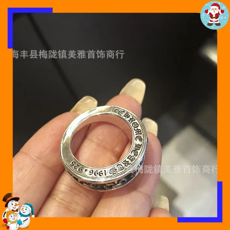 New Trendy Punk Asymmetrical Scout Flower Ring High Edition Silver Plated Men's and Women's Retro Old Hip Hop