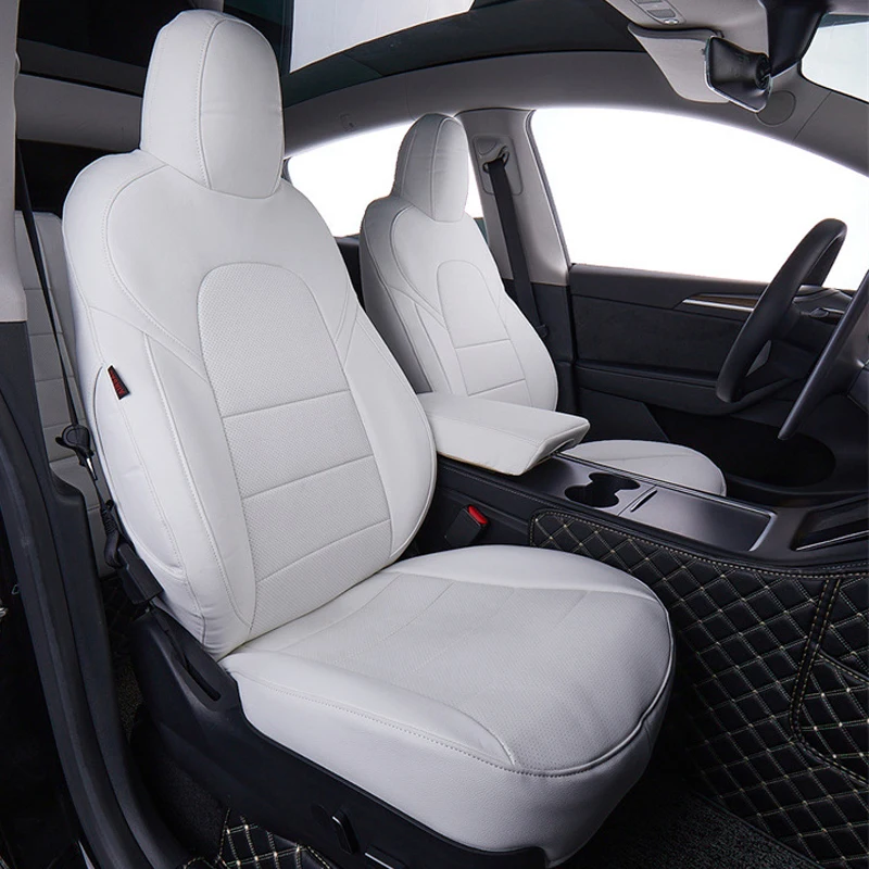 Fully Surrounded Car Seat Covers For Tesla New Model 3 Highland 2025 Model Y Juniper water proof Leatherette Automobile Parts