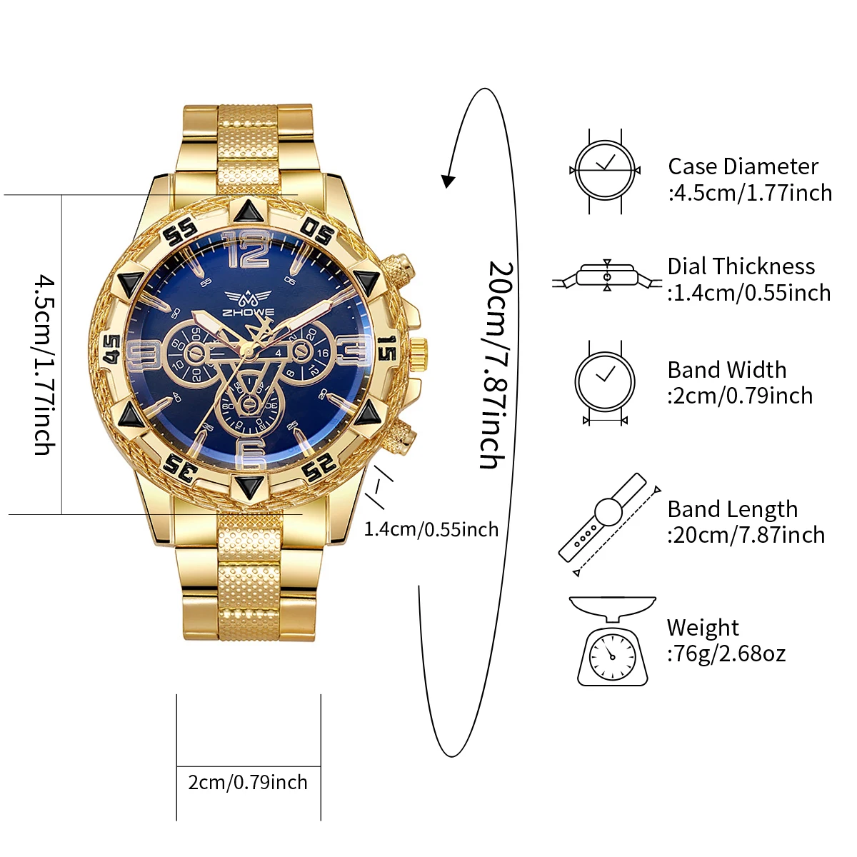 ساعة يد كوارتز بسوار فولاذية للرجال ، أزياء كاجوال ، صندوق غير مشمول