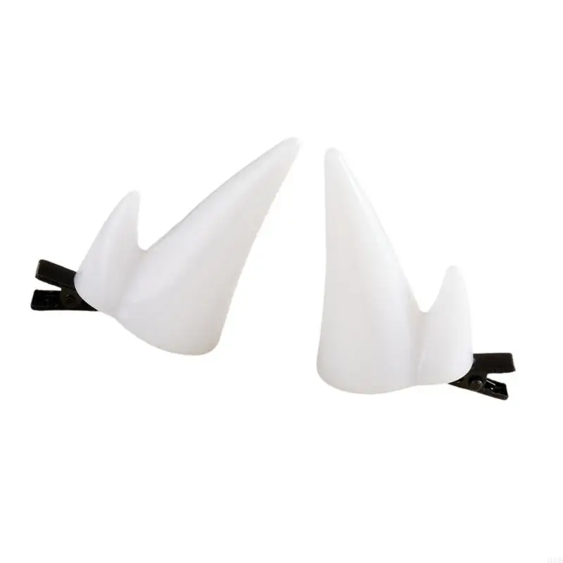 2PCS Devil Horn Hairpin Set For Anime Gothic Dressing up Party Hair Accessories Plastic Resin Hair Clip For Adults 