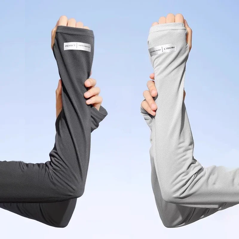Летние модные дышащие ледяные рукава со светоотражающим украшением для мужчин и женщин, эластичная защита рук на открытом воздухе