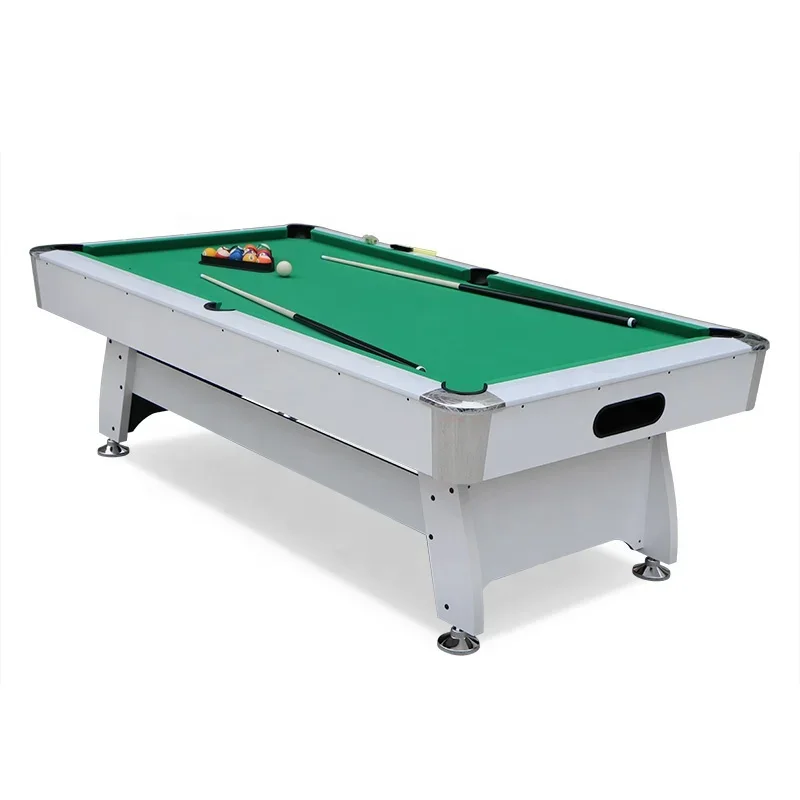2026 6/7/8 Foot Full Sized Ball Return Pool Tables White Frame MDF Playfield Cheap Snooker Billiard Table
