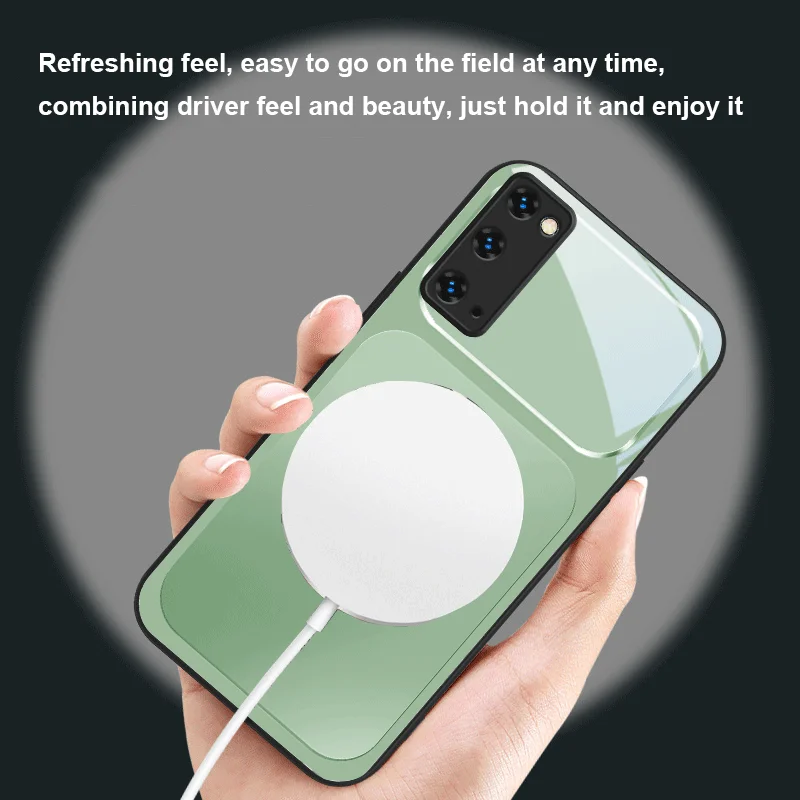 نسيج رمادي معدني لهاتف Magsafe Samsung S25 S25 Edge S25Ultra S8 9 10 20 S21 Pro 22 Plus S23 FE S24 Ultra Glass Phone Case #6