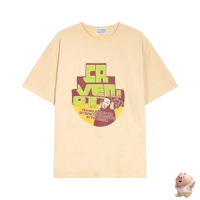 

New Classic Architectural Contour Print CAV EMPT C.E T Shirt Men Women Casual Fashion Loose CAVEMPT T-Shirt Apricot Tops With T