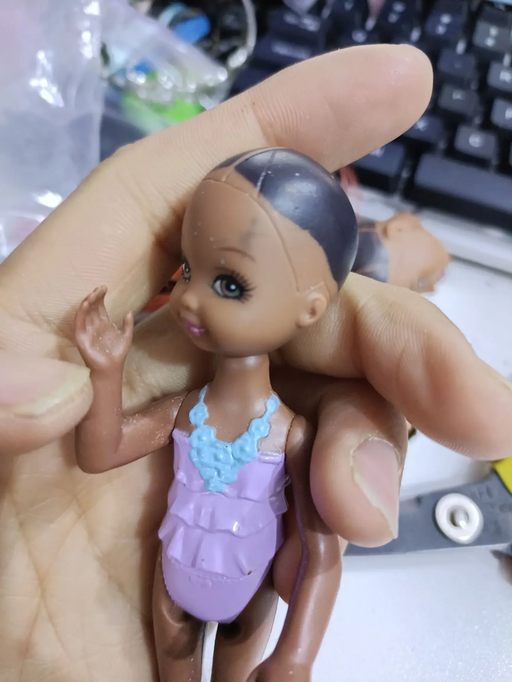Original Rare Thumb Doll Pocket Mini  Dolls EVI Cute Baby Kids Gift Random Styles Dolls Collection DIY Decoration dongcheng