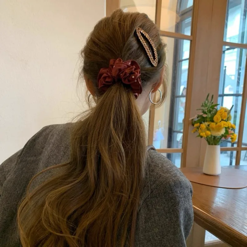 Polka Dot Ruffle Hairbands Elegant Temperament Women Ponytail Hair Ropes Korean Fashion Girls Does Not Hurt Hair Rubber Bands