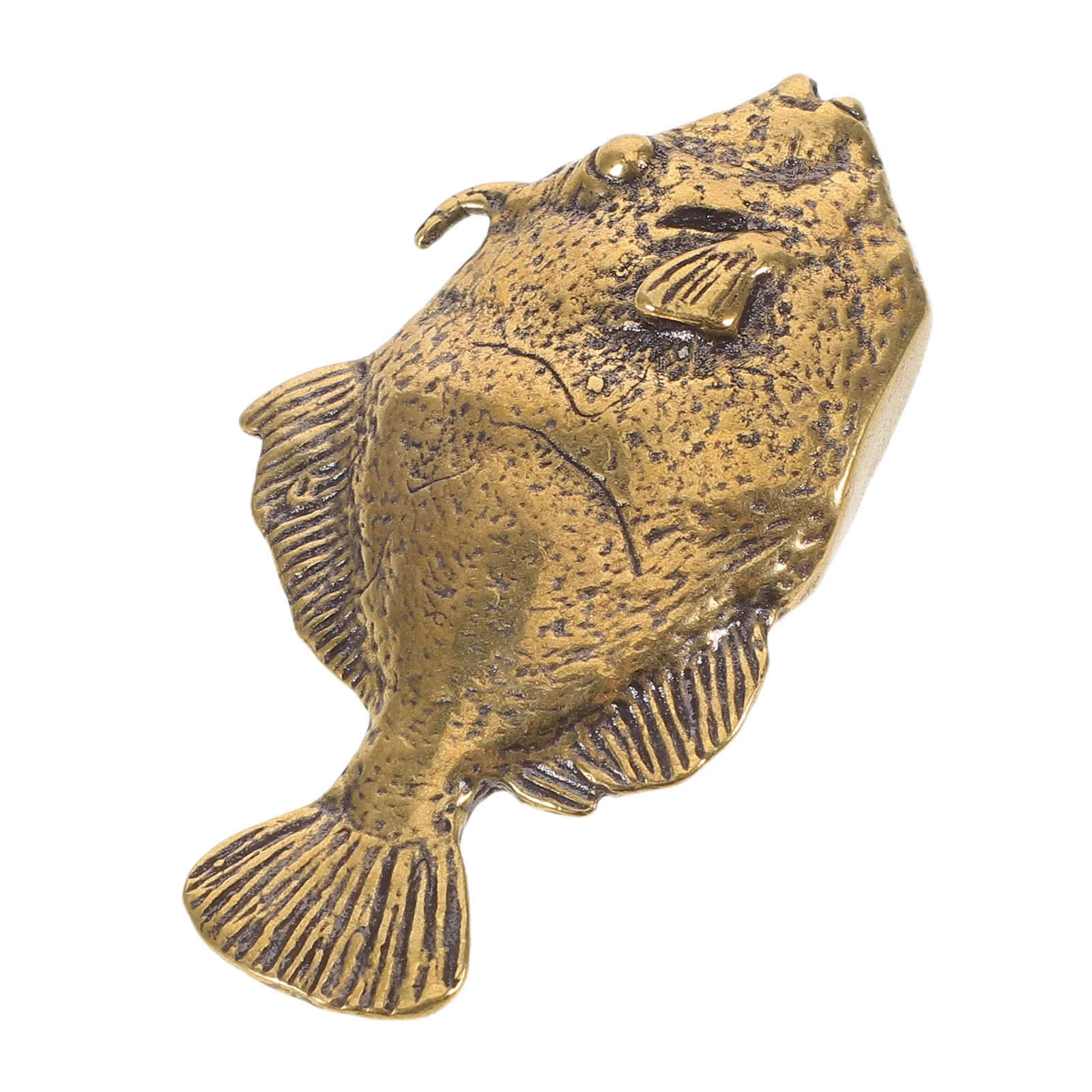 

Brass Fish Miniature Retro Statue Desktop Ornament 2.79x1.65x0.67in Vintage Animal Sculpture Rustic Home Office Decoration