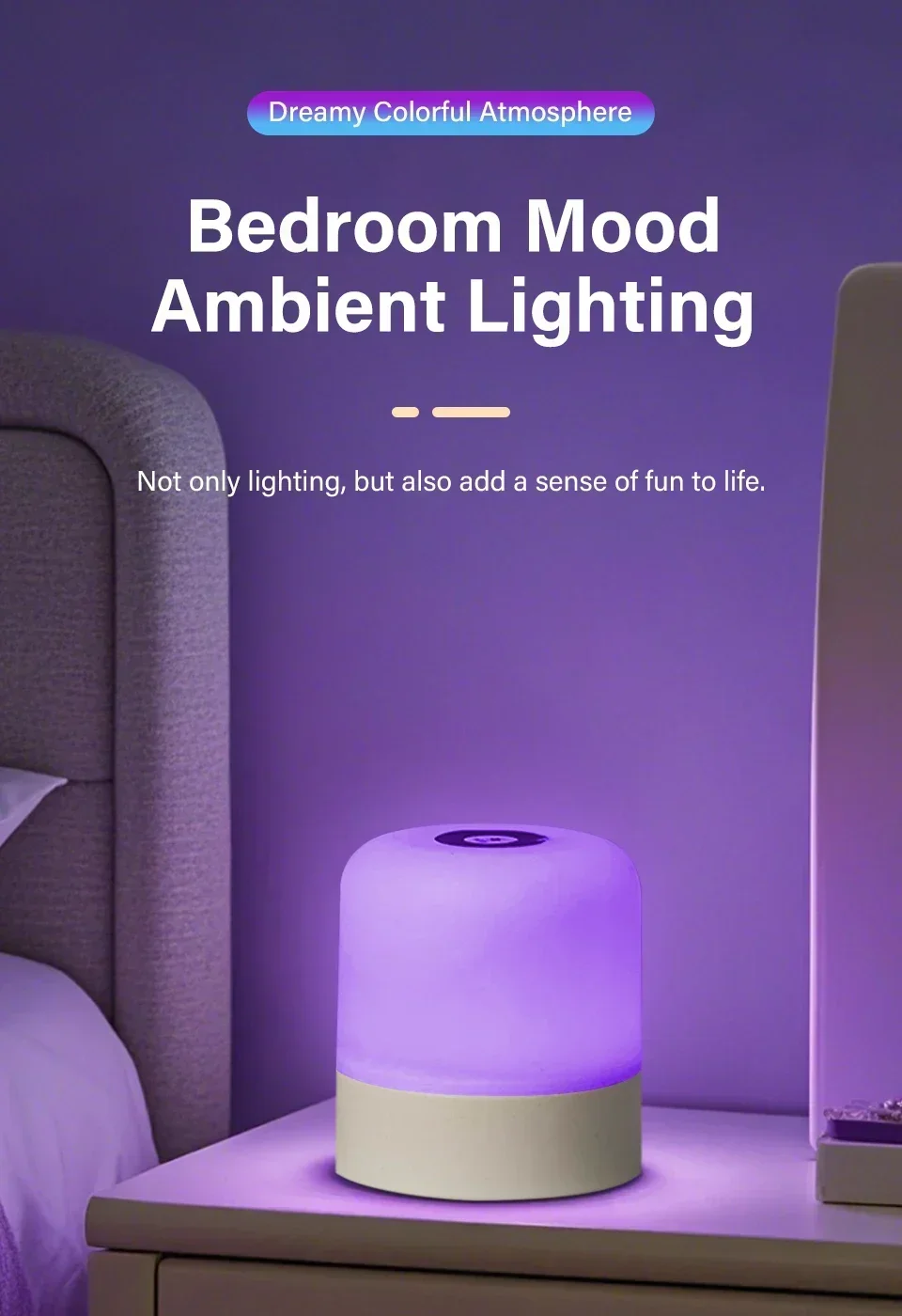 LED Table Lamp With Remote Dimmable Bedside Lamp For Bedroom Tricolor RGB 16Color Change Touch Night Light Rechargeable Portable