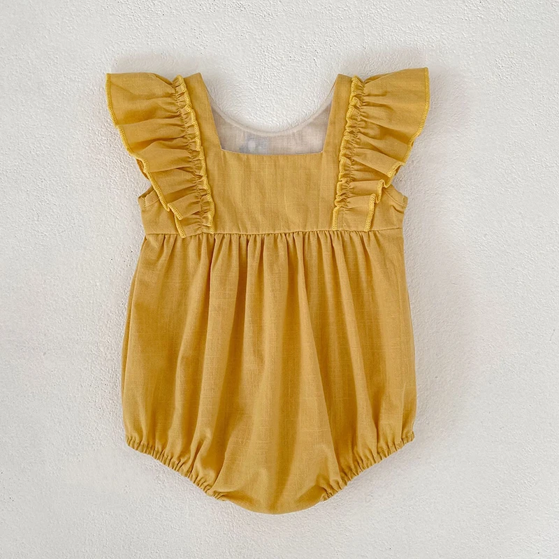 2026 Neue Sommerkollektion 0-24M Säuglings-Baby-Mädchen-Strampler Ärmellose Baumwoll-Bestickte Kleinkind-Mädchen-Bekleidung – Detail 1