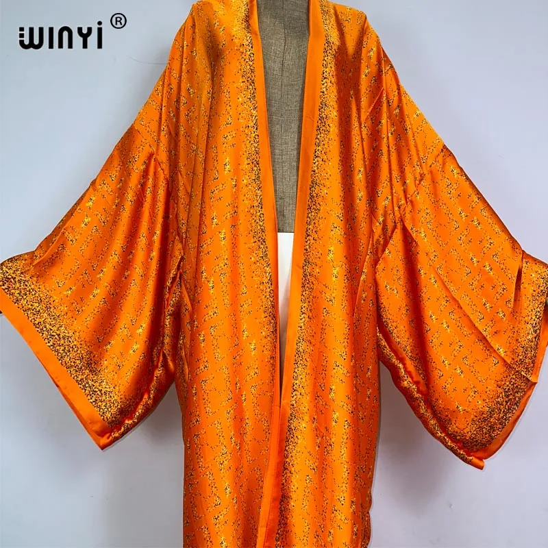 WINYI afryka letni nadruk plażowy czeski długi kardigan kaftan vestidos na co dzień Boho Maxi strój kąpielowy kobieta 2023 kimono