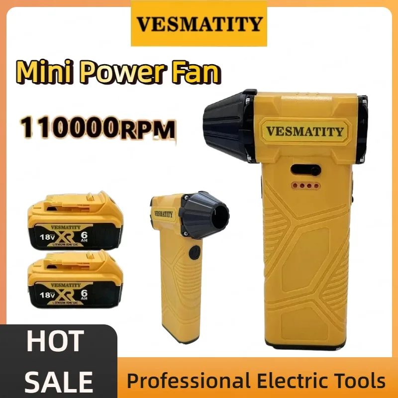 110000 RPM Brushless Turbo Jet Blower Type-C Charging Powerful Strong Winds Dry Vacuum Cleaner Power Tool For DEWALT Battery