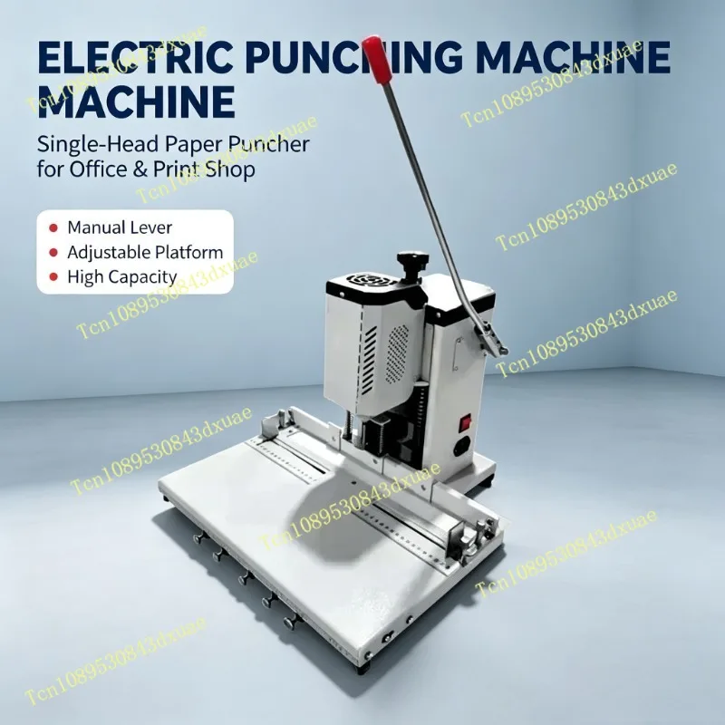 Continuous Punching Machine with Mobile Platform, Multi-Hole Driller for Office/Accounting/Graphic Shops/Files