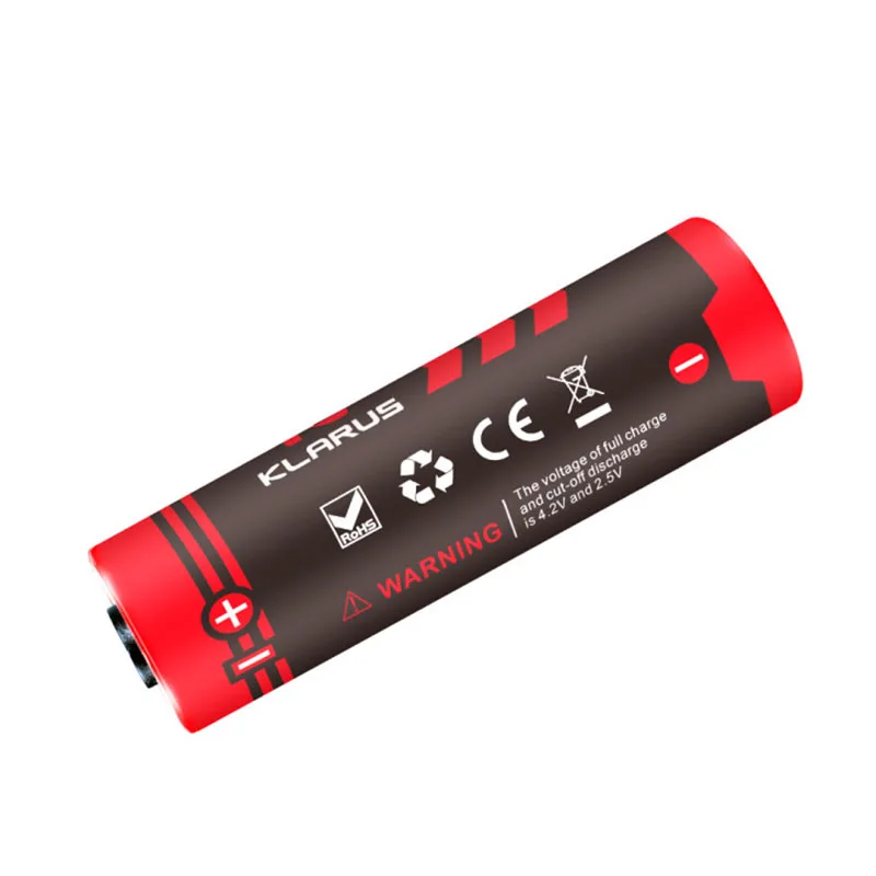 Klarus 21GT-E50 21700 Battery for Flashlight, Positive and Negative Co-polar, 3.7V 5000mAh, 15A, Short Circuit Protection