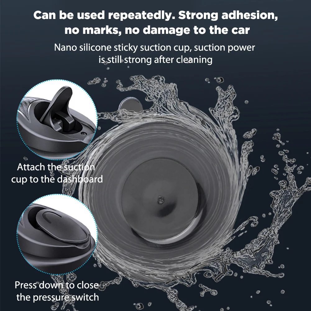 Car Sucker Phone Holder Stand 360° Rotation Windshield Dashboard Mobile Cell Bracket Universal for 4.0-6 Inch Smartphone