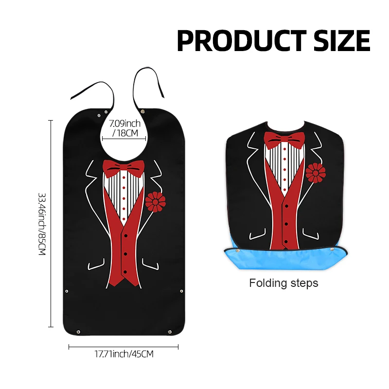 Adult Dining Bib (Single Pack) — Washable Mealtime Apron with Crumb Catcher, Reusable Clothing Protector
