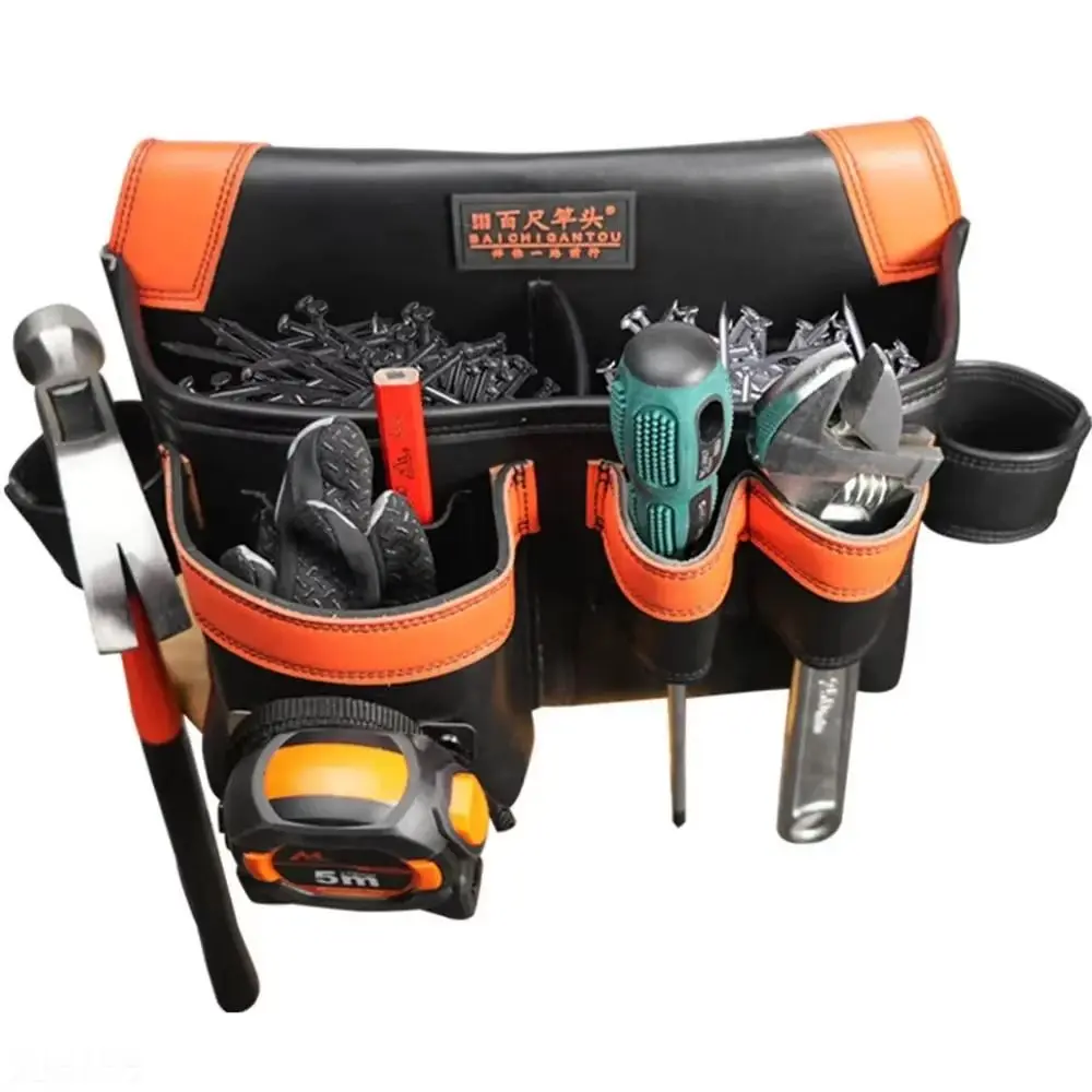 

Pockets Waist Bag Tape Measure Storge Wrench Holder Hardware Tool Bag Leather Hammer Holder Multifunctional Tool Bag Carpenter