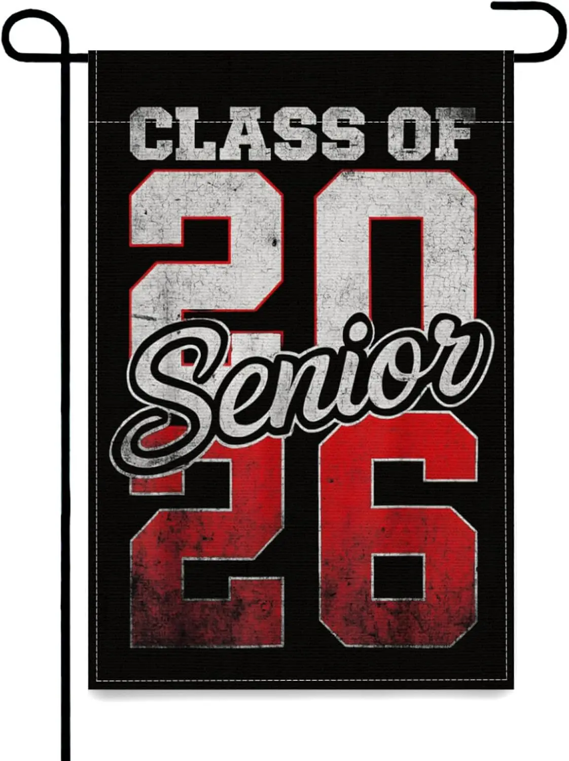 Class of 2026 Senior 26 High School Graduation Black Gold Garden Flags Double Sided Banners Yard Flag Outdoor Decor for Holi IIX