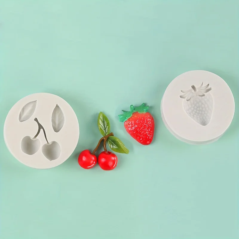 1pc Mini Cherry And Strawberry Silicone Molds For Cake Decoration Chocolate And Baking - Perfect For Weddings Parties
