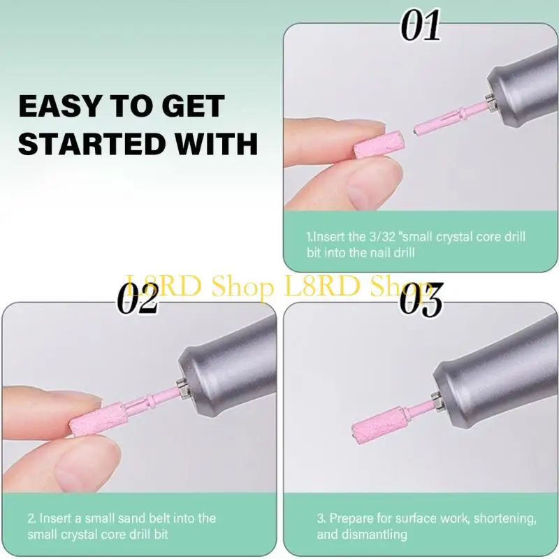 L8RD 실용 못 박을 때 비트 네일 리버 비트 리미네스톤이있는 리무버 비트 3/32 인치 못