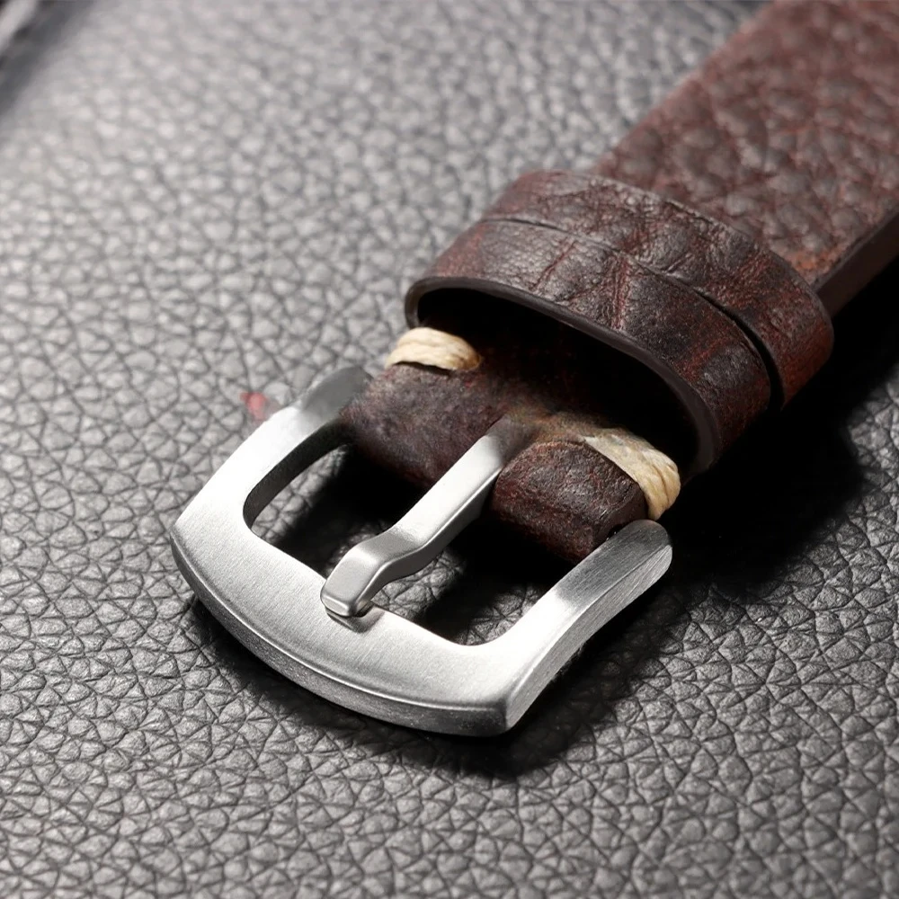 18/20/22 مللي متر العالمي حقيقية جلد البقر حزام (استيك) ساعة مشبك معدني Vintage الأشرطة الرجال النساء تنفس سوار حزام اكسسوارات 2026 #4