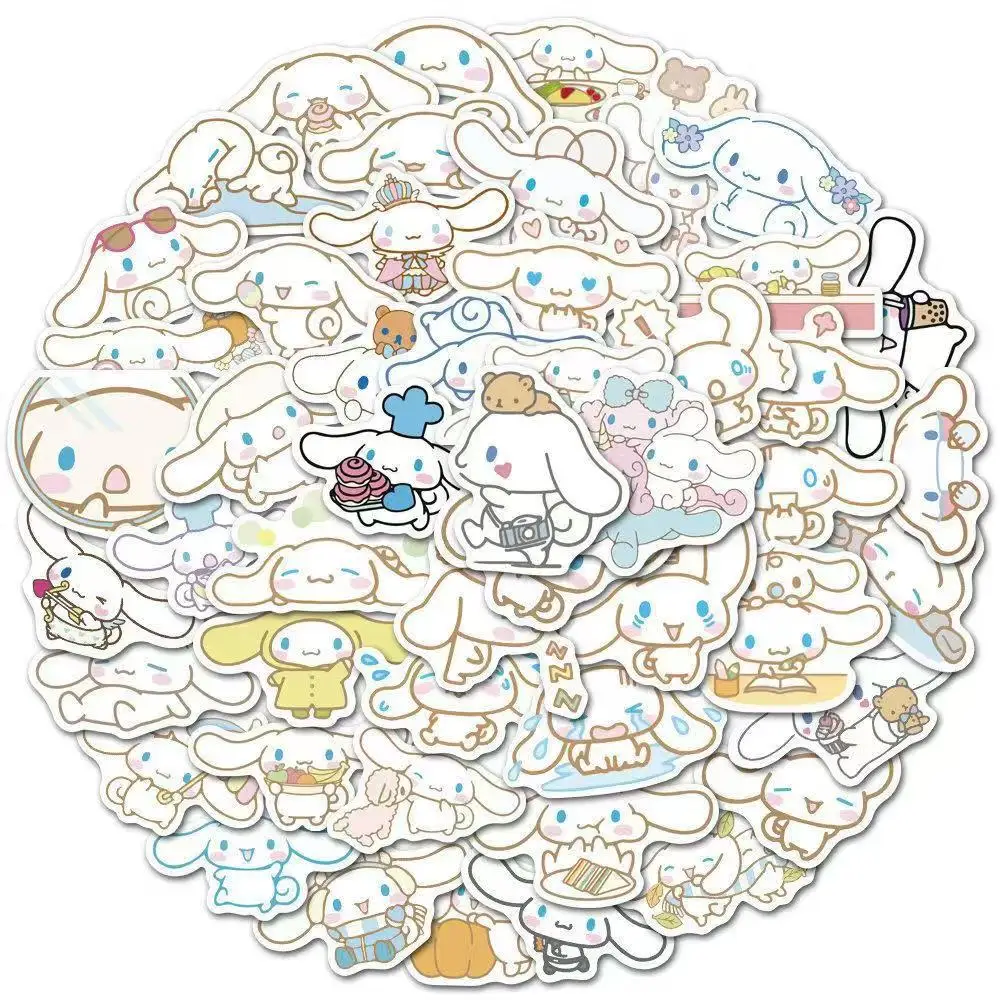 50pcs Stickers Cute Cinnamoroll Kuromi My Melody Sticker For Laptop Phone Case Girls Sanrio My Melody Anime Stickers Kids Toys