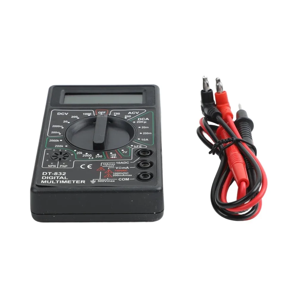 DT-830D Handheld Digital Multimeter with 1999 Counts Display for Precise AC/DC Voltage Current Resistance and Continuity Testing