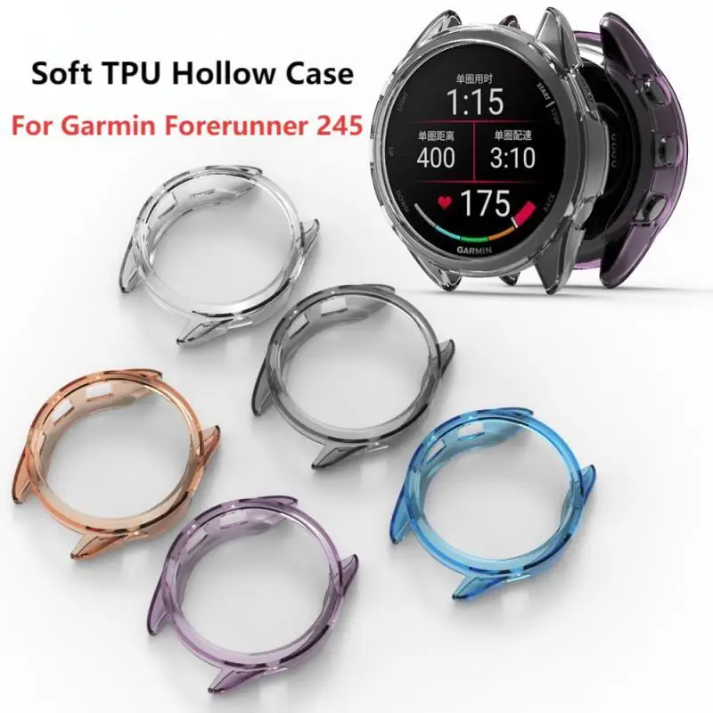 TPU Hollow Case for Garmin Forerunner 245 Smart Watch Bumper Hollow Protector for Garmin Garmin Forerunner245 Shell Accessoies