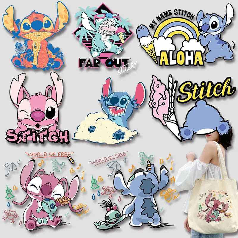 

Lilo Stitch Cartoon stickers Iron-on Transfers Applique on Clothes Thermal transfer printing