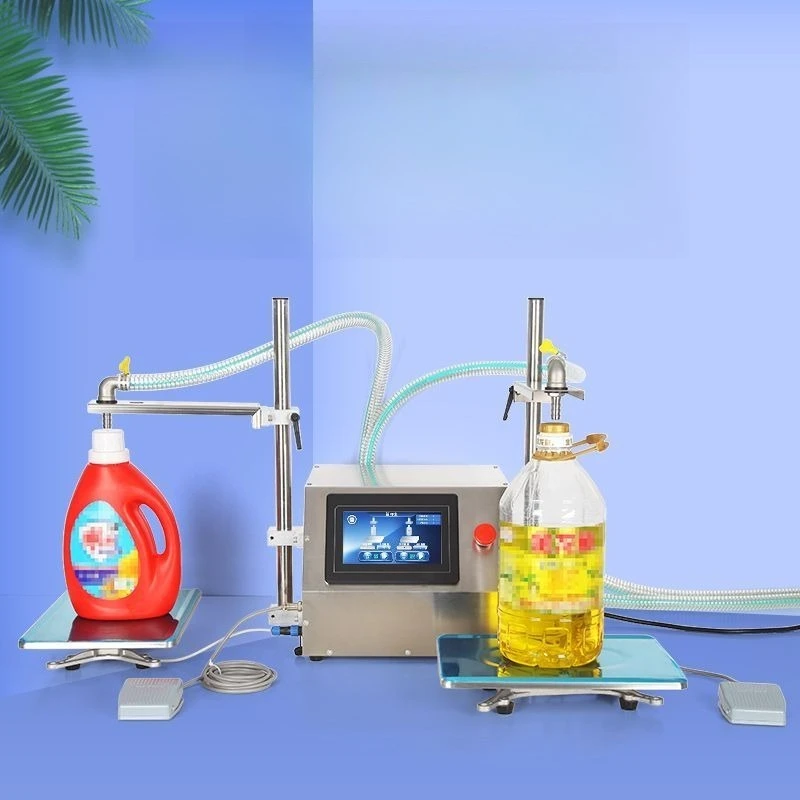 

Double head liquid filling machine, LCD touch screen display automatic quantitative packaging machine
