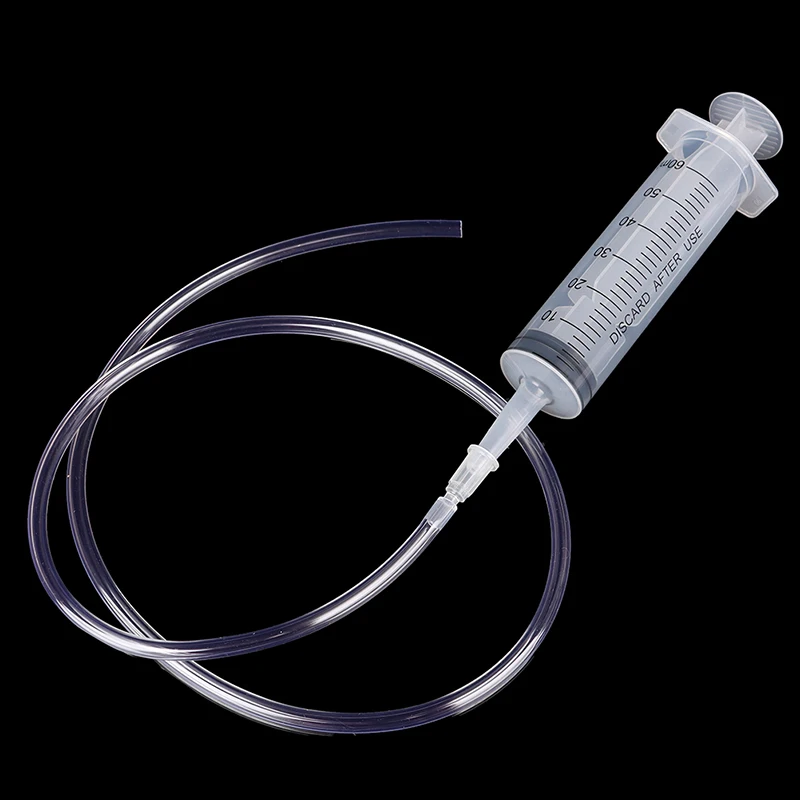 60ML plastic feeding syringe reusable pump with 80cm tube for lab medical tool