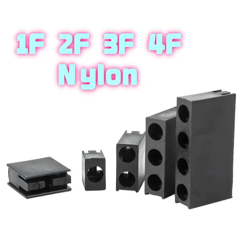 LED indicator lamp holder single hole /1/2/3/4 hole Black Nylon LED square lamp holder spacing columns 200/500PCS