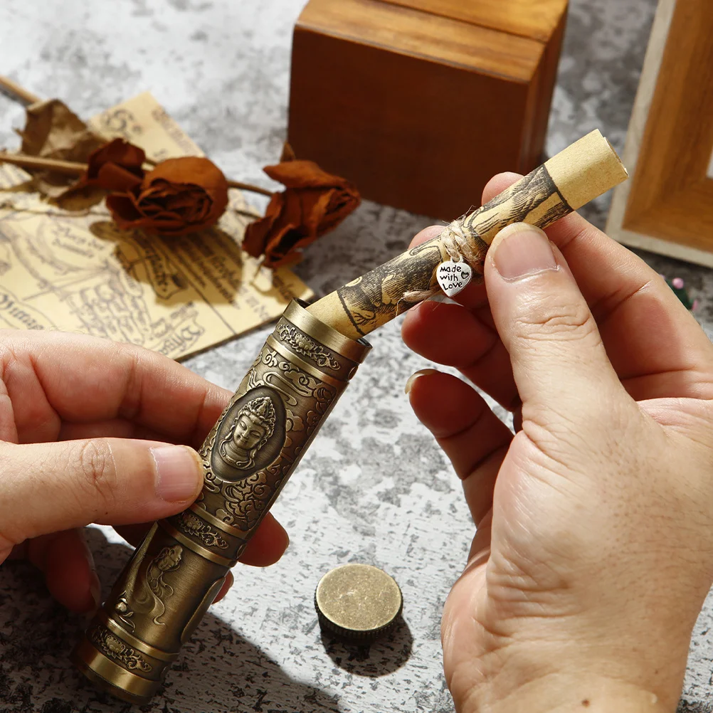 1 مجموعة من أنبوب التمنيات المعدني اليدوية نعمة أوراق التخزين الزخرفية للحزب هدية عطلة عيد ميلاد ديكور المنزل أتمنى