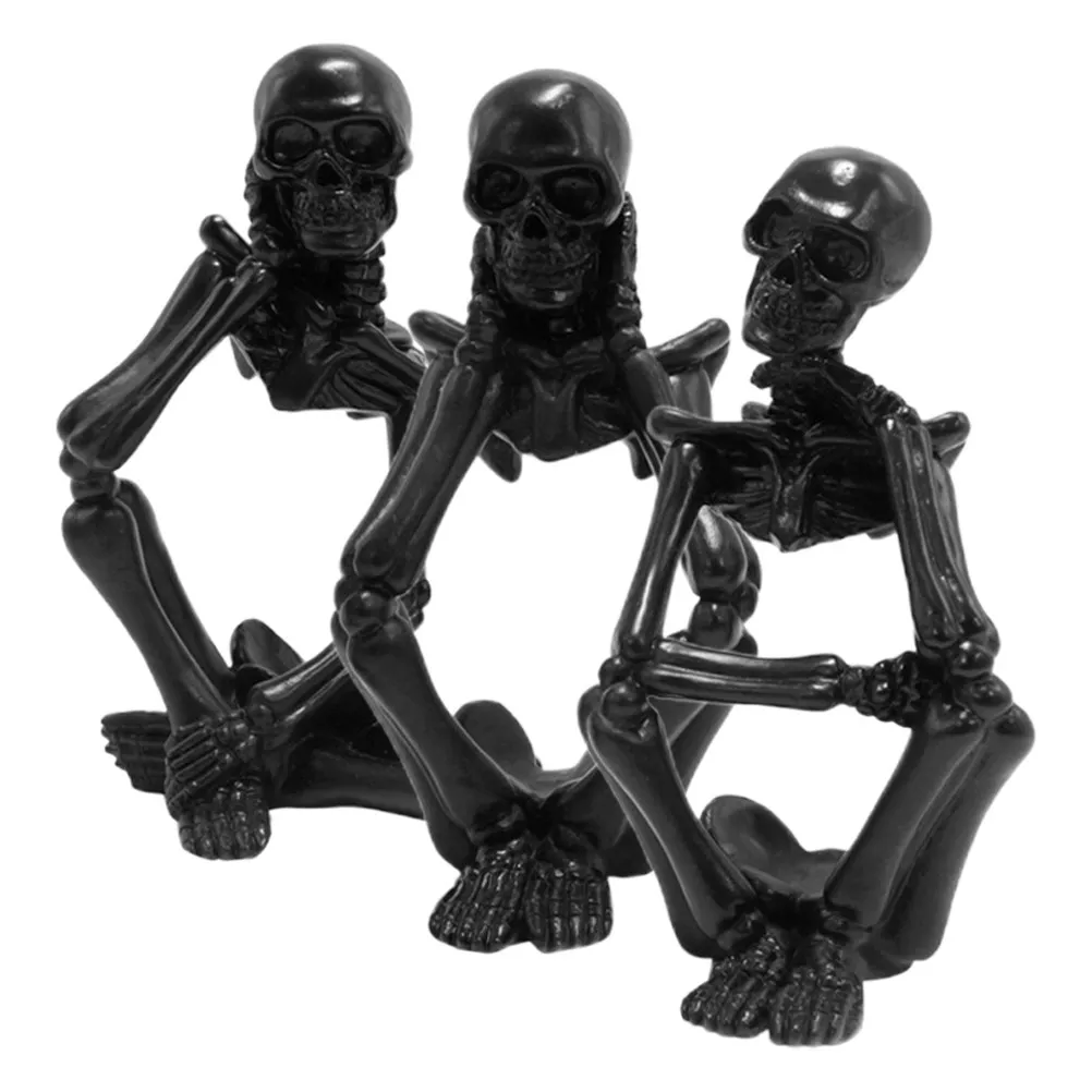 3pcs Thinker Statue Resin Desktop Decor For Home Office Table Ornament Halloween Party Indoor Decoration