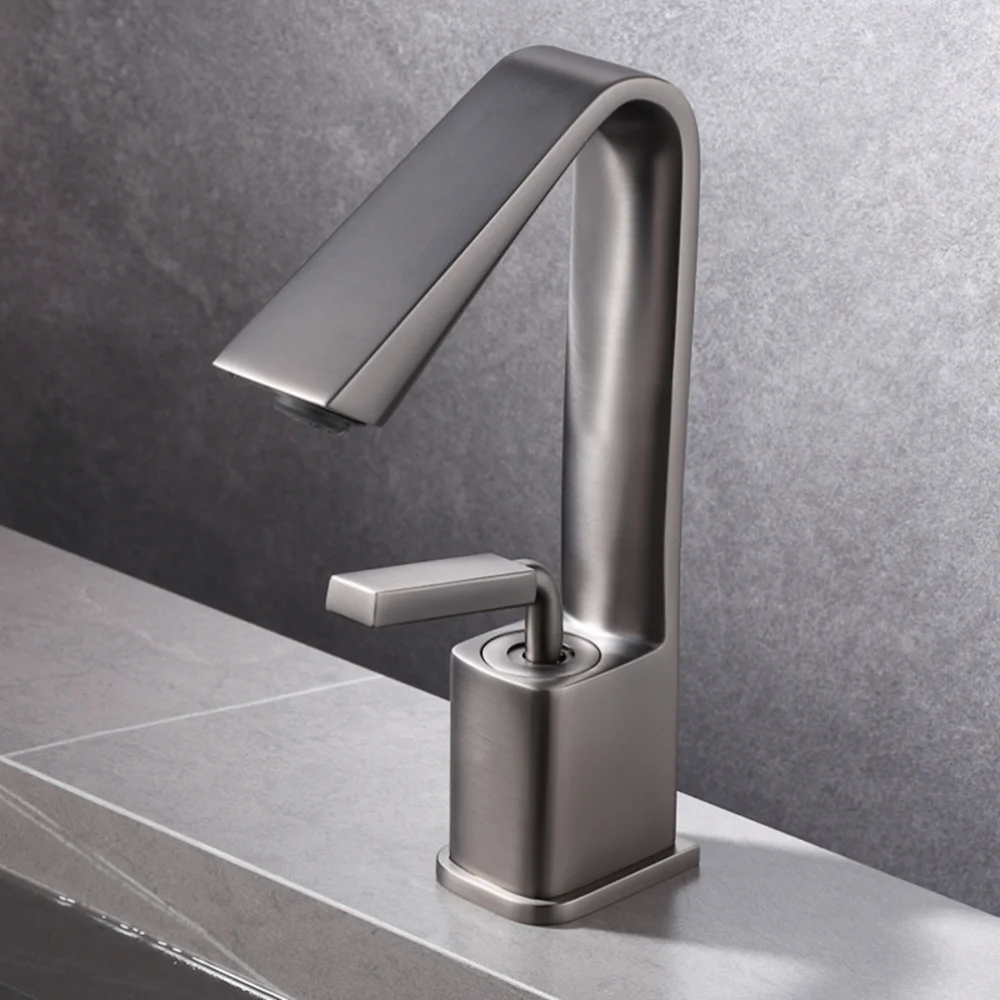 Robinet de salle de bain en laiton doré et blanc, mitigeur d'eau froide et chaude, robinet d'évier monté sur le pont, noir et gris