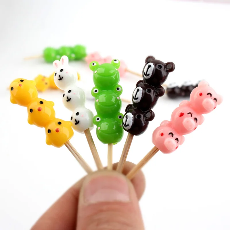 

100pcs Kawaii Cartoon Animal Simulated Mini Sugar Gourd Resin Flatback Cabochon Scrapbook Craft DIY Accessory Decor Figurine