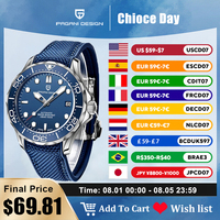 PAGANI DESIGN Fashion Men Automatic Watches Top Luxury Brand Blue Silicone Mechanical Mens Wristwatches Japan NH35 Reloj Hombre