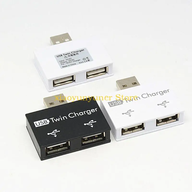 P9JB Twin Dual 2 Port USB Splitter Hub Adapter Converter for Computer Laptop