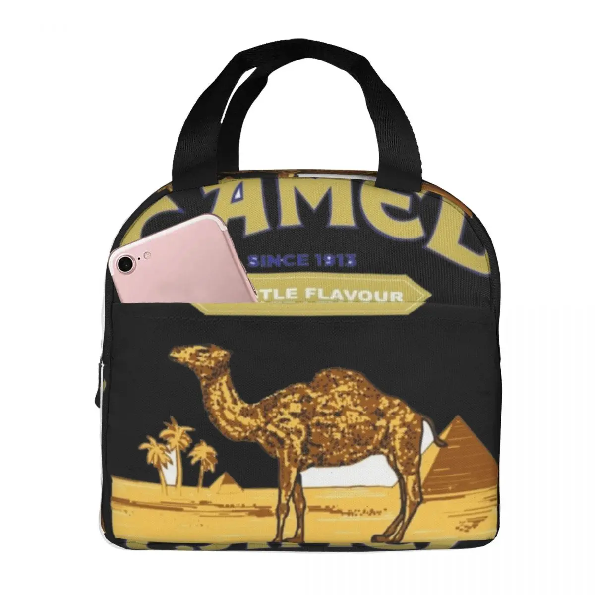 

Camel Cigarettes Lunch Bag Unisex Portable Cooler Insulated Lunch Box Food Bento Box