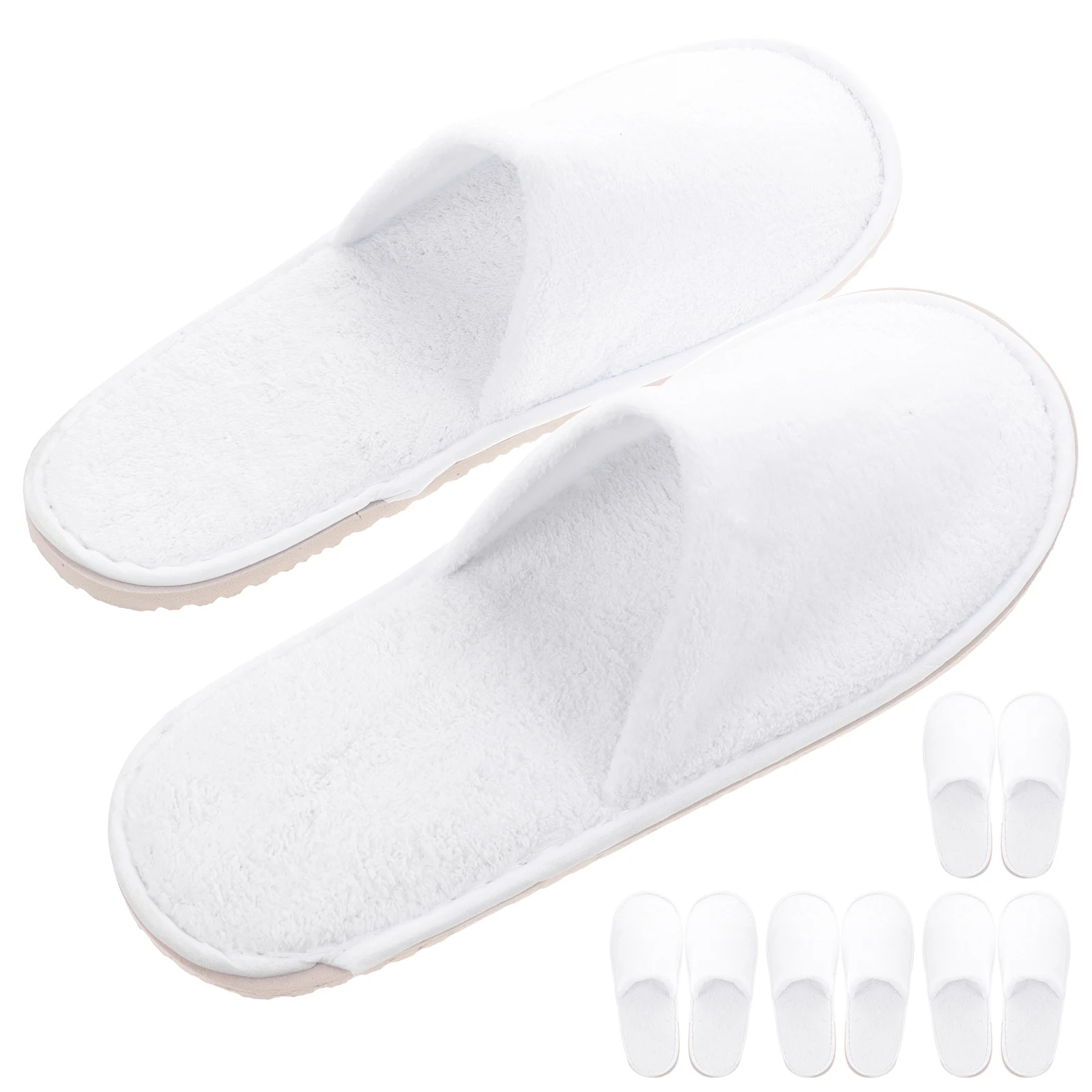 

Anti-slip Slippers 5 Pairs Soft Coral Fleece Disposable Hotel Travel Spa Women Home Nonslip Comfortable Lightweight Guest