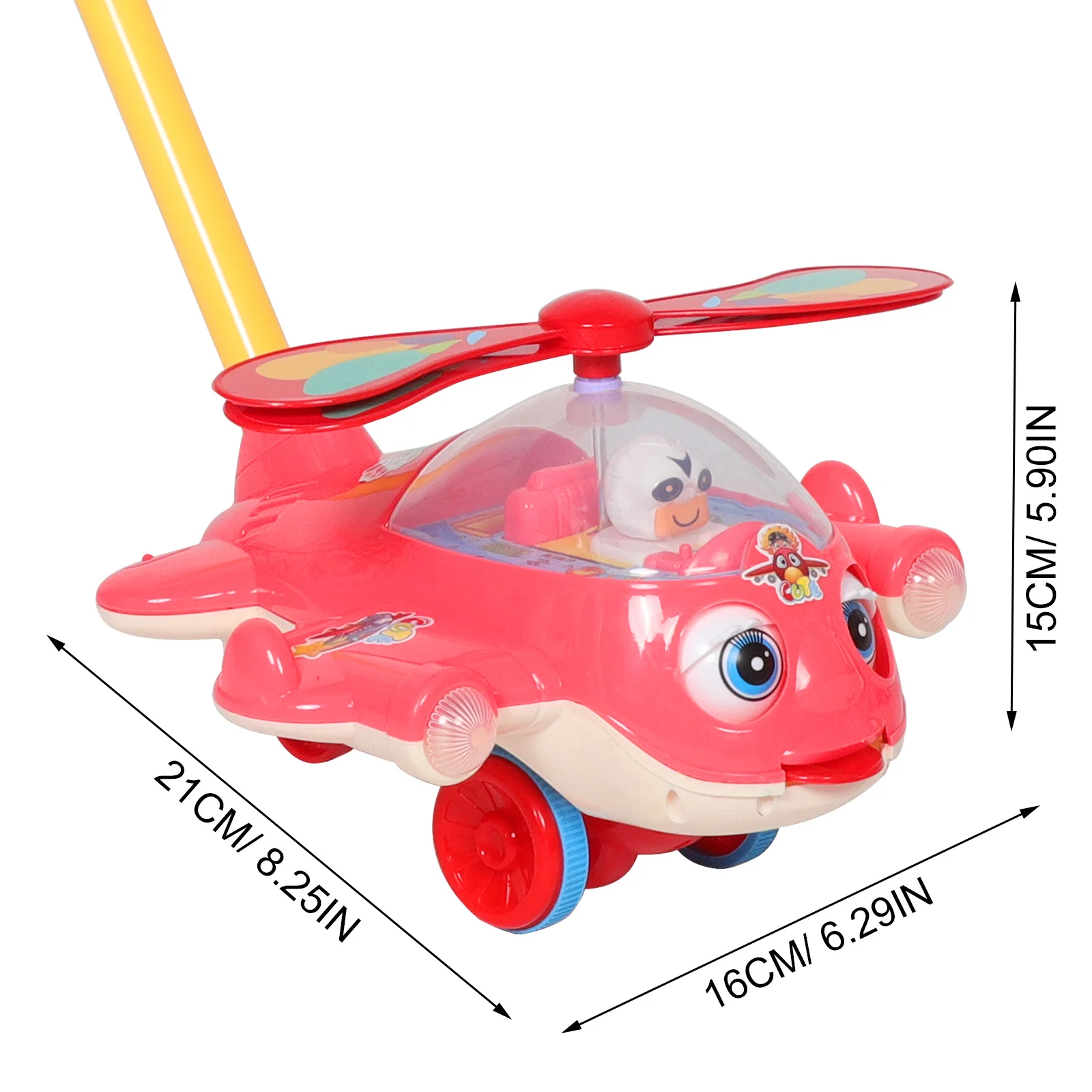 Baby Walking Push Walker, höhenverstellbare Pfeife, Einzelstange, leicht, faltbar, Kleinkind-Gehhilfe, Baby-Lern-Wanderer