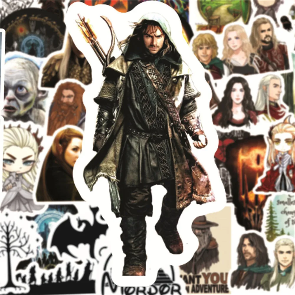50pcs American TV Series Movies Hobbit Graffiti Hand Account Water Cup Suitcase Computer Car Decoration Waterproof Stickers