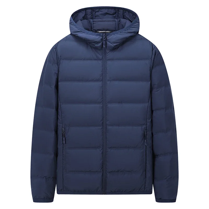 Unisex Urban Minimalist Fashion Down Jacket Hooded Lightweight Warm Simple Design Casual Fall Winter Puffer Coat Streetwear