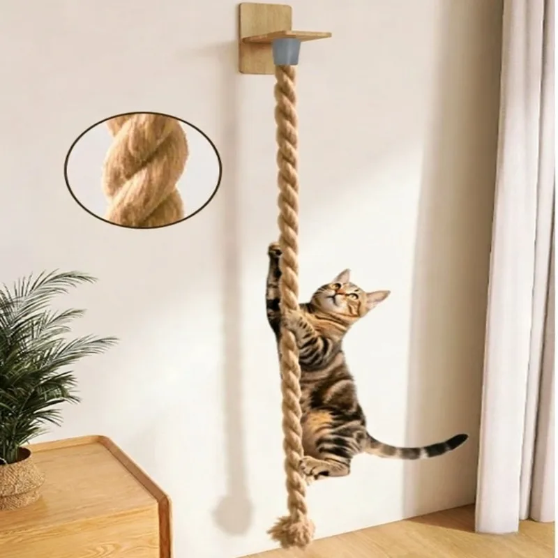 1 Stück Katzen-Wandkletterseil Sisal-Kletterturm Innen-Kletterpfosten Seil-Leiter Spielzeug für Kätzchen