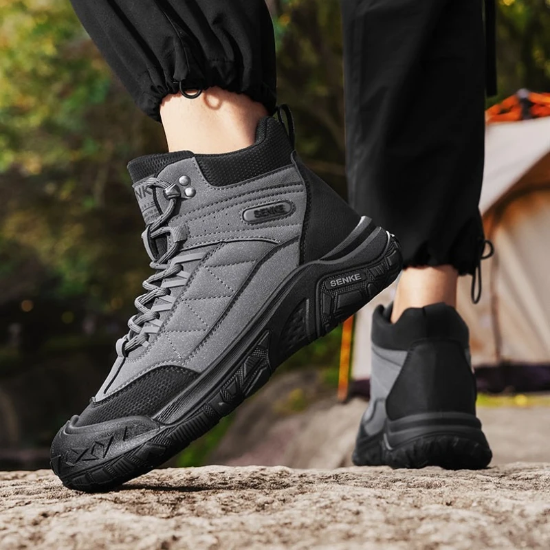 야외 하이킹 신발 스포티한 패셔너블 가죽 표면 트렌디한 모터사이클 캐주얼 전문 브랜드 디자인 암벽 등반 신발