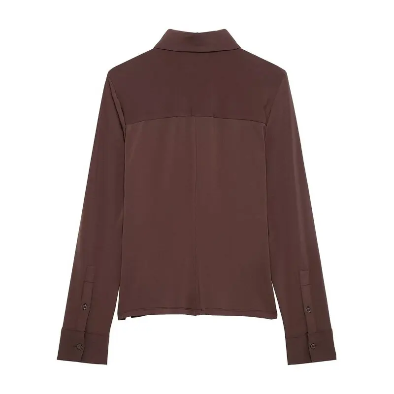 

Spring 2025 Women's Faion Slim Fit Long Sve irt Collared ket Design New Arrival Ele Casual Workwear
