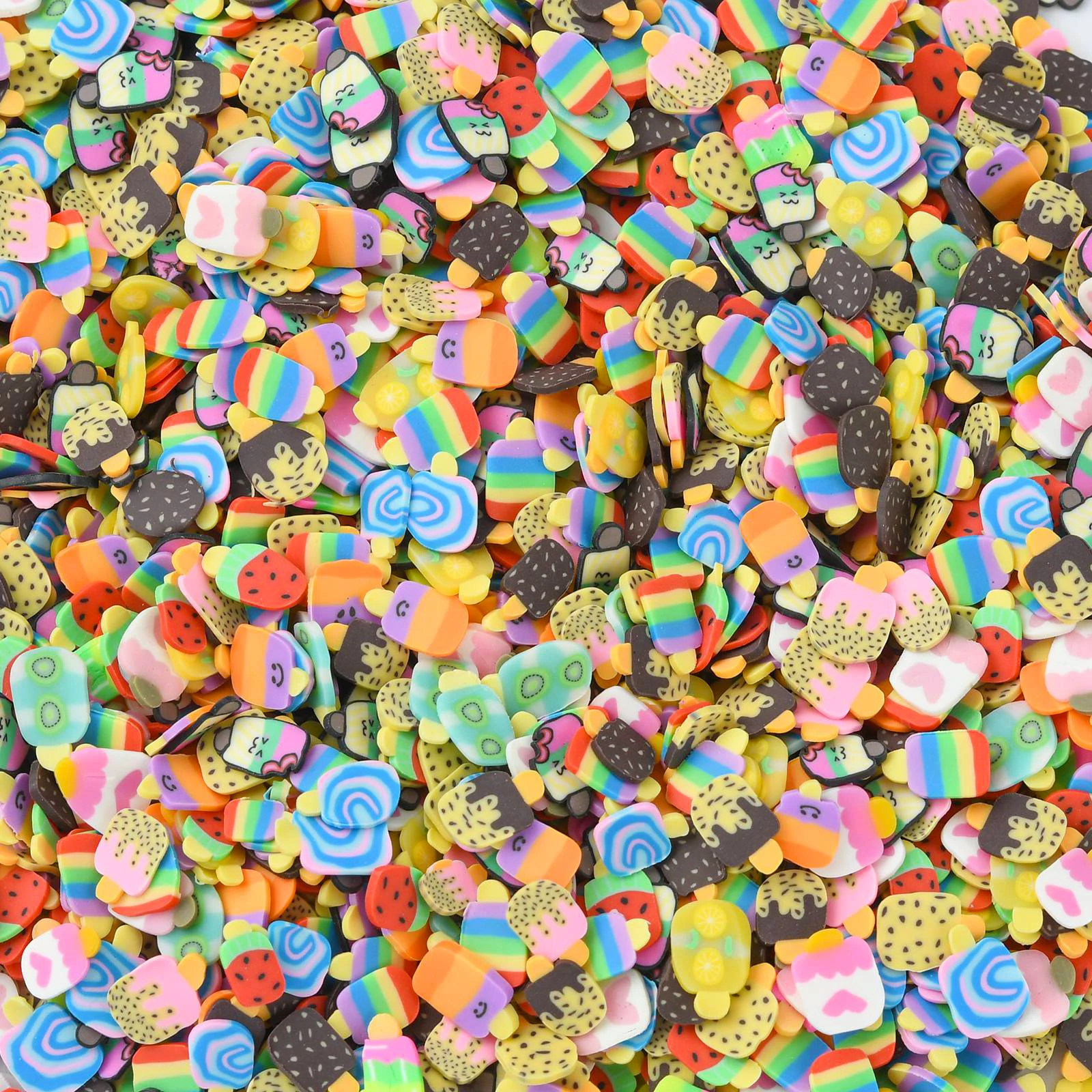 4500Pcs Random Ice Lolly Clay Slices Polymer Clay Sweet Food Ice Cream Slices for DIY Nail Art Making Decoration Arts Crafts