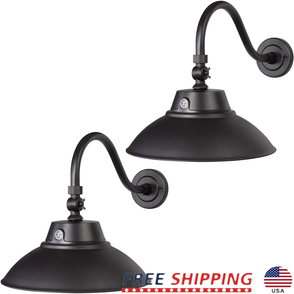 

Gooseneck Barn Light Fixture 42W 35W 28W Dusk to Dawn with CCT Switching Outdoor Commercial Residential Lighting