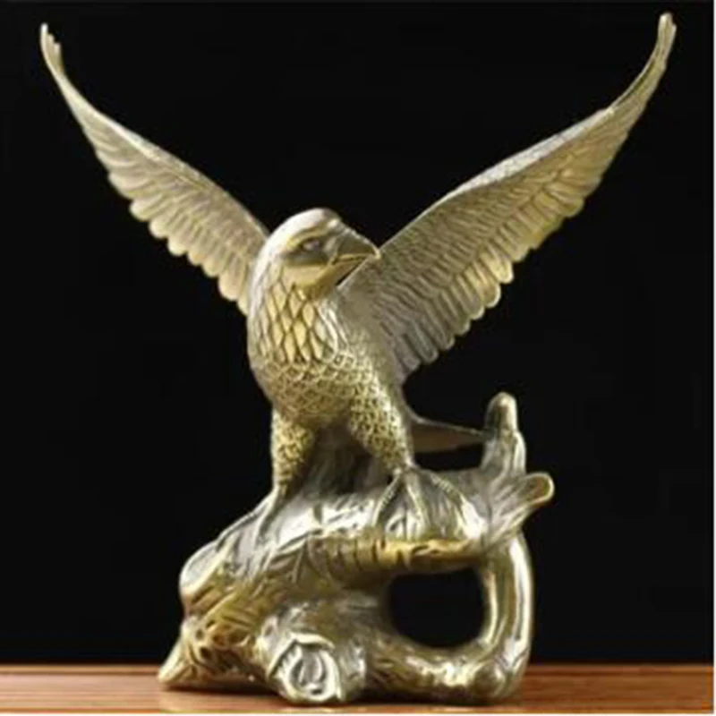 

Copper Eagle brass trumpet antique Pure copper eagle wings ornaments realize the ambition lucky prosperous business gifts Redial