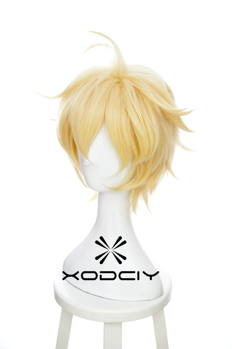 Anime Seraph Of The End Mikaela Hyakuya Cosplay Wig Short Light Blond Heat Resistant Synthetic Hair Halloween Wigs + Wig Cap