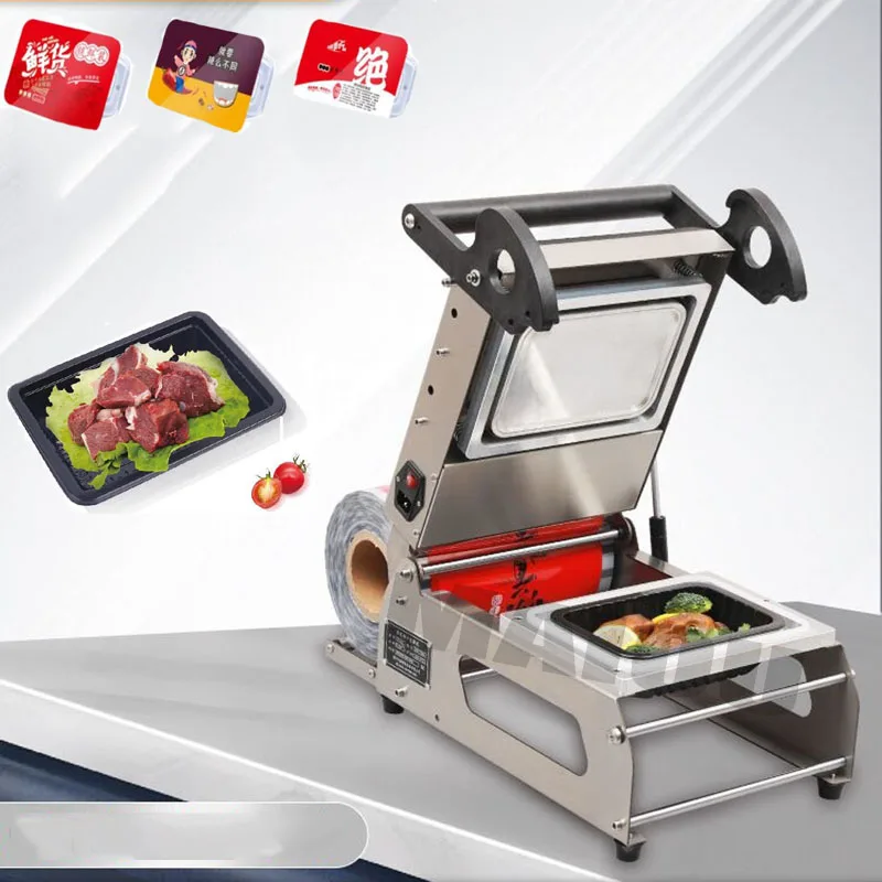 Manual Plastic Trays Packing Sealer For Food Takeout Packaging Lock Fresh Box Sealing Machine